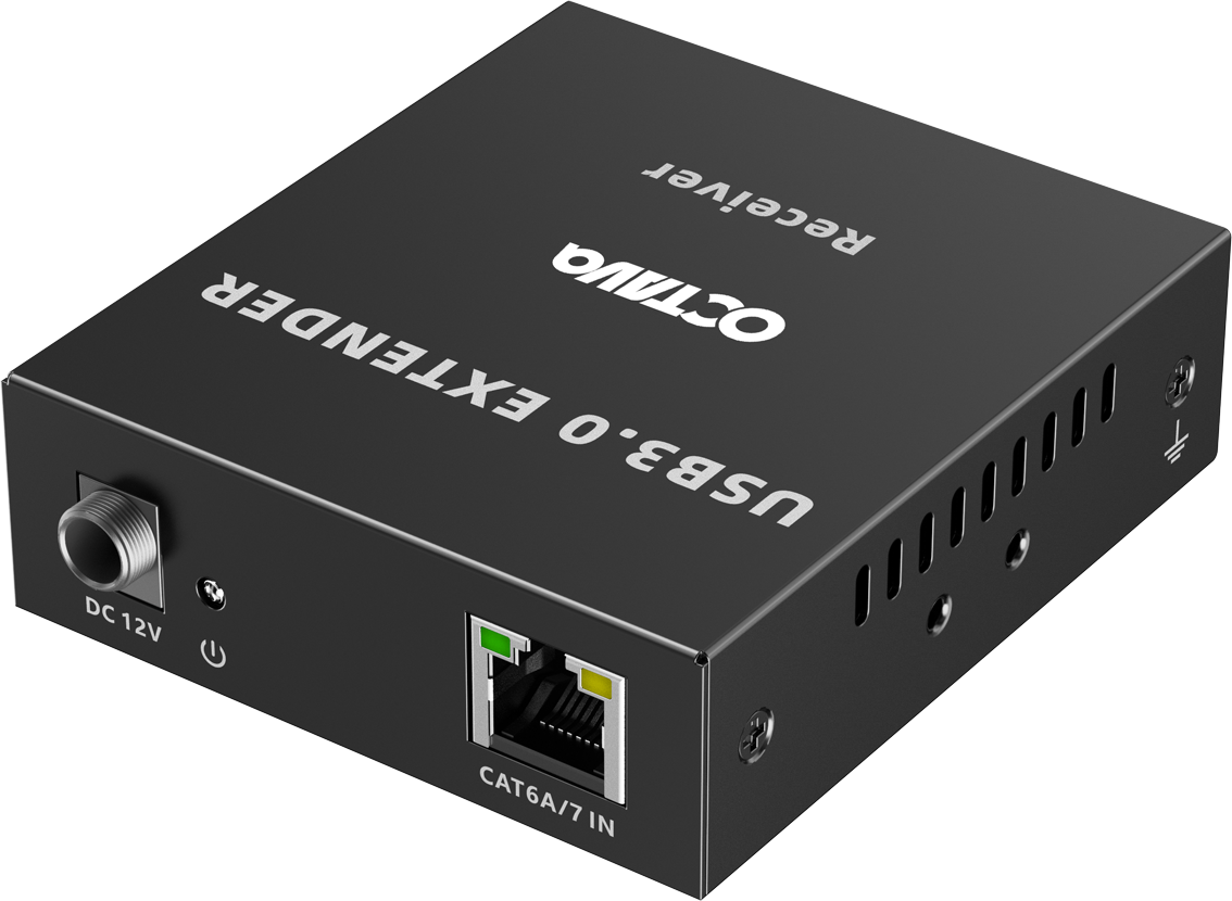 USB 3 extender up to 5Gbps over single CAT 6/7 cable. Receiver Unit