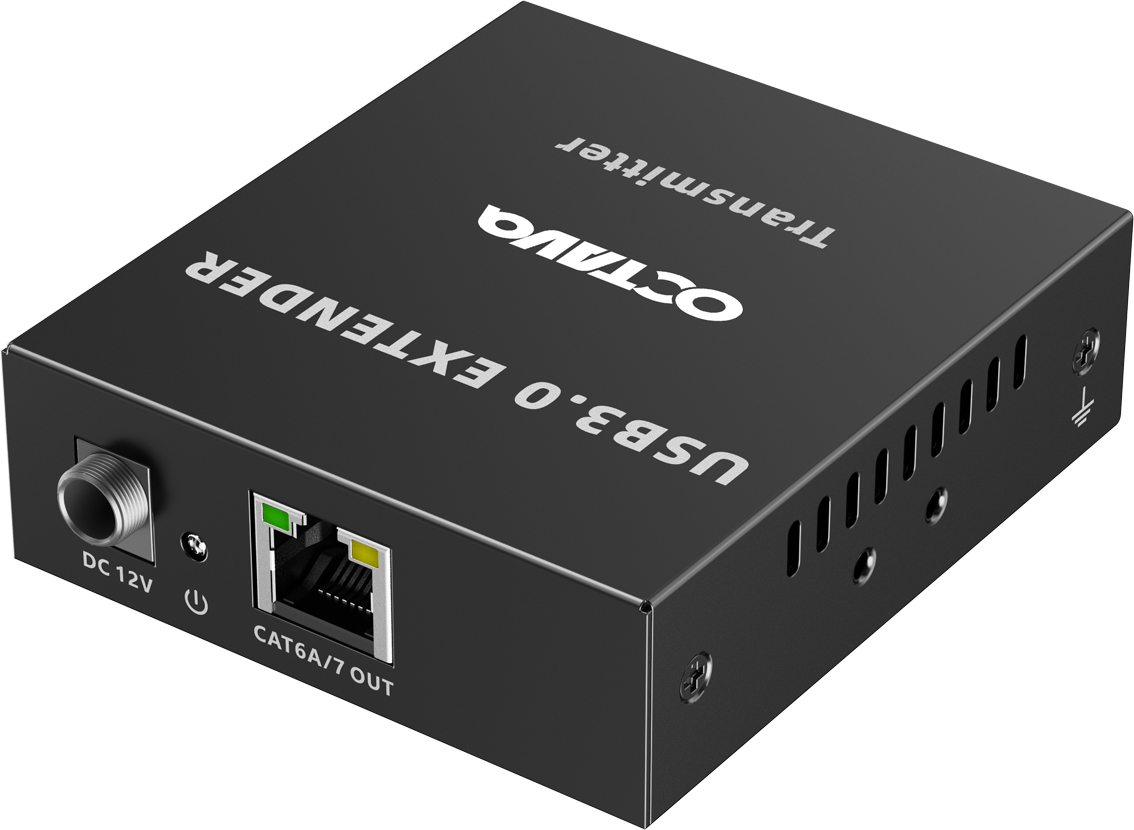 USB 3 extender up to 5Gbps over single CAT 6/7 cable. Transmitter Unit