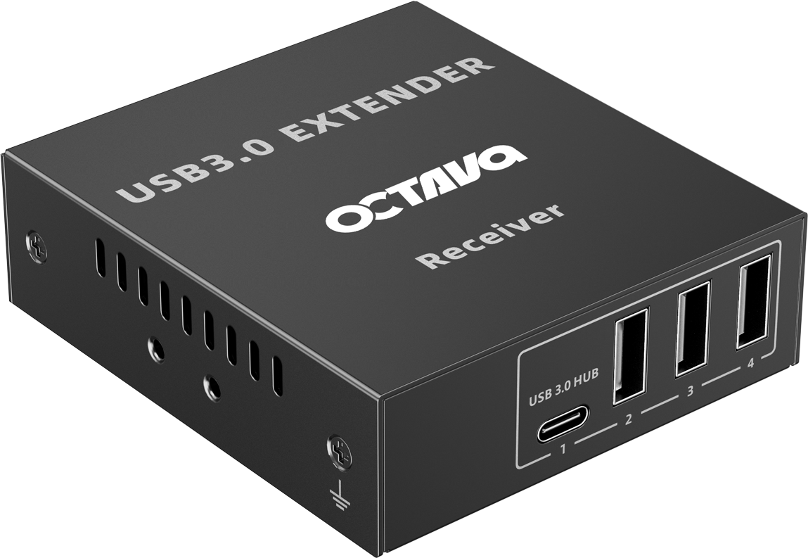 USB 3 extender up to 5Gbps over single CAT 6/7 cable. TYPE C and TYPE A ports