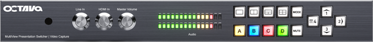 Octava MVPS-UHD42VC 4 Input 2 Output Presentation Switch with Video Capture-frontview