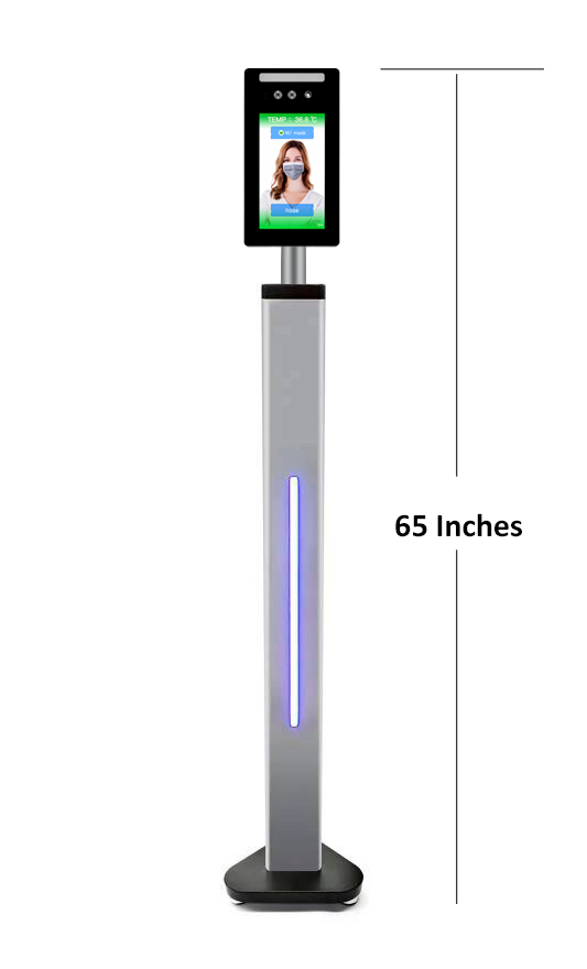 Automated temperature and mask detect screening kiosk with floor stand